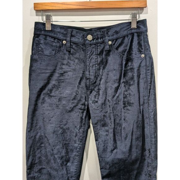 Lucky Brand Mid Rise Ava Crop Mini Boot American Navy Velvet Jeans Pants, 4 - Picture 7 of 15